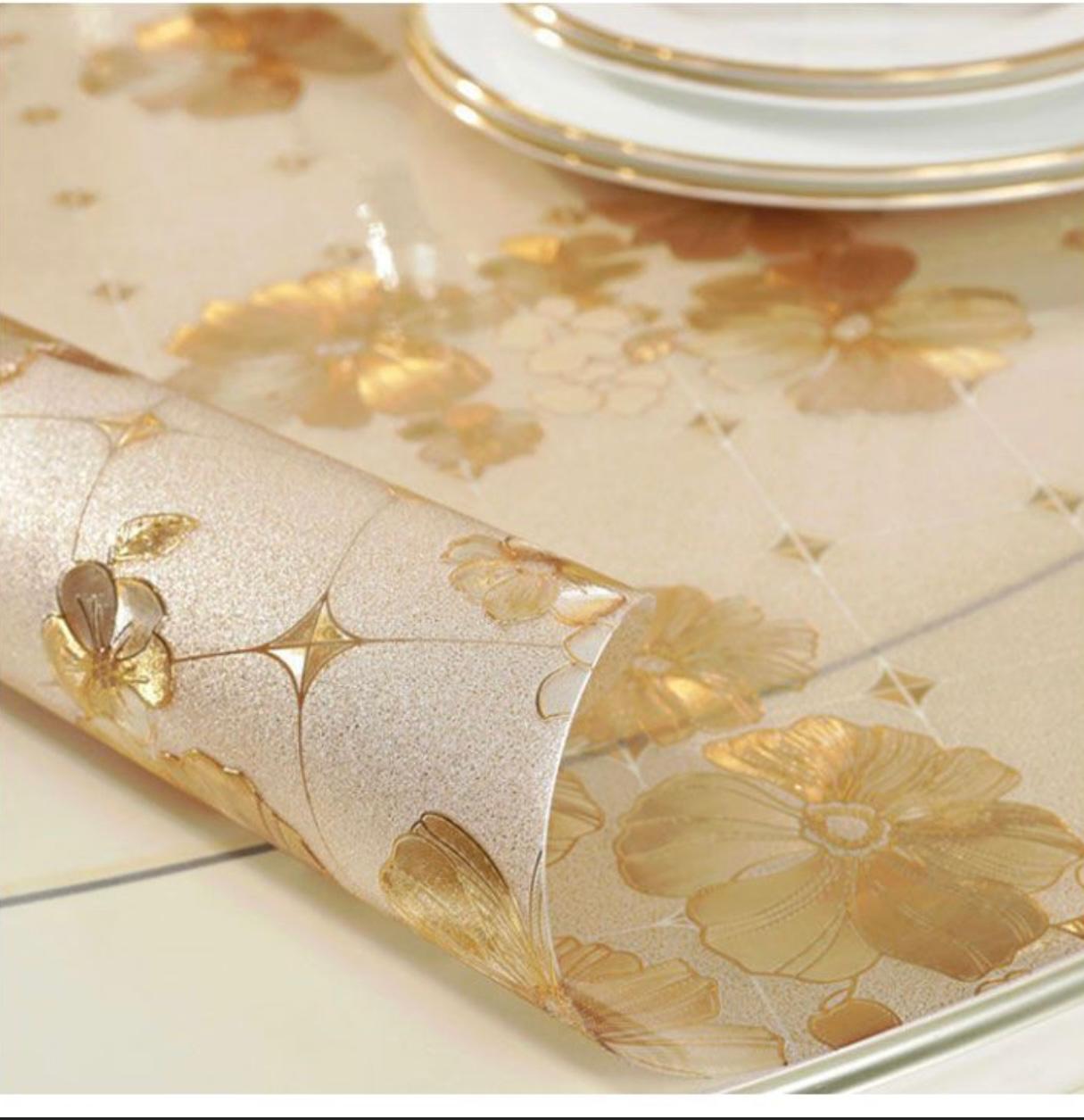 Tischfolie Tischdecke Schutzfolie mit Muster 1.5mm Transparent Klar Weich-PVC