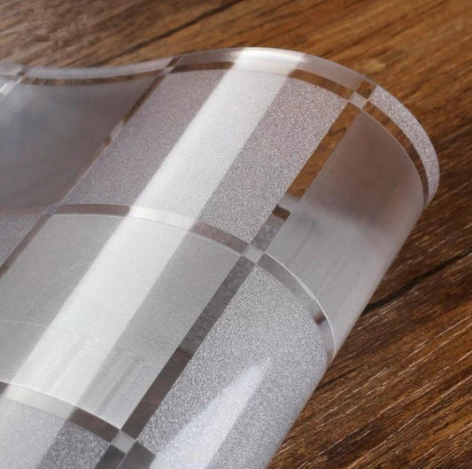 Tischfolie Tischdecke Transparen 1.5mm mit muster Tischmatte klar Schutzfolie PVC