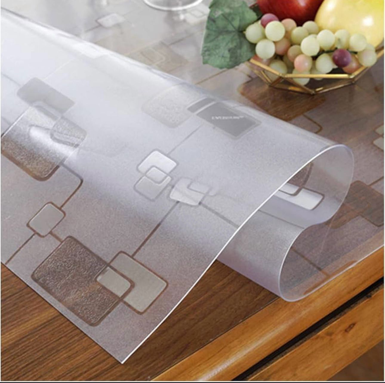 Tischfolie1.5mmTischdeckeTransparent weich mit musterTischschutzTischmatte PVC