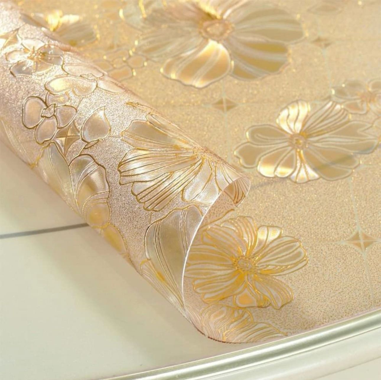 Tischfolie Tischdecke Schutzfolie mit Muster 1.5mm Transparent Klar Weich-PVC