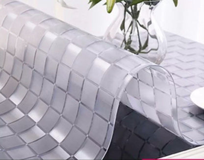 Tischfolie Tischdecke Schutzfolie mit Muster 1.5mm Transparent Klar Weich-PVC
